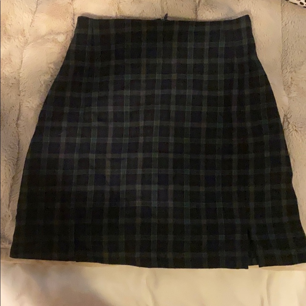 Green Plaid Skirt